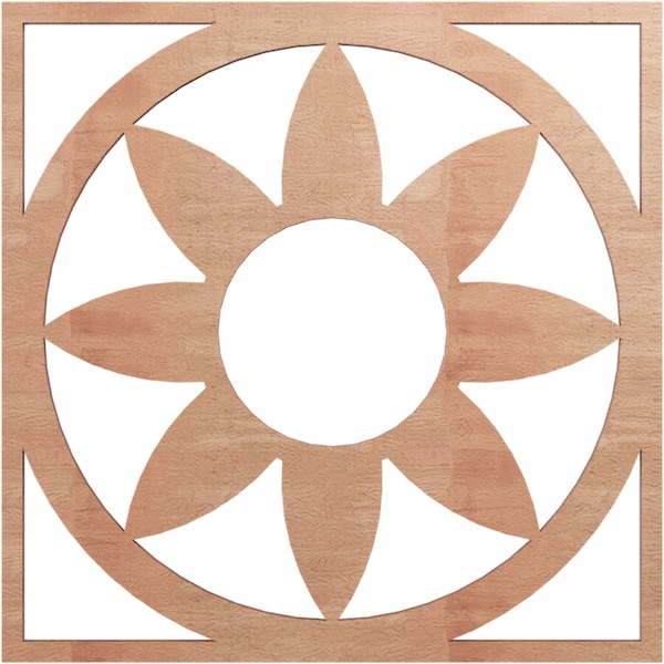 Ekena Millwork Blume Wood Fretwork Pierced Ceiling Medallion, Cherry, 16"OD x 5 1/2"ID x 1/4"T CMWP16X16X0250BLCH - main